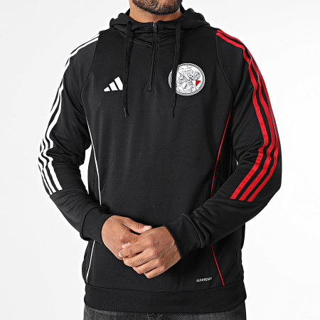 Adidas Sportswear - Ajax Stripe Hoodie JZ8008 Black White Red - Ryses