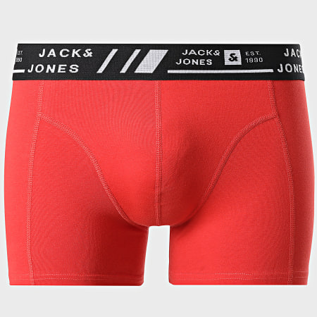 JACK & JONES Lot De 6 Boxers Basiques Coton Homme - Noir/Rouge/Vert/Bleu/Gris - Tailles S à 3XL