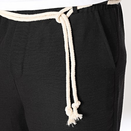 Mackten - Pantalon Effet Lin 098 Noir