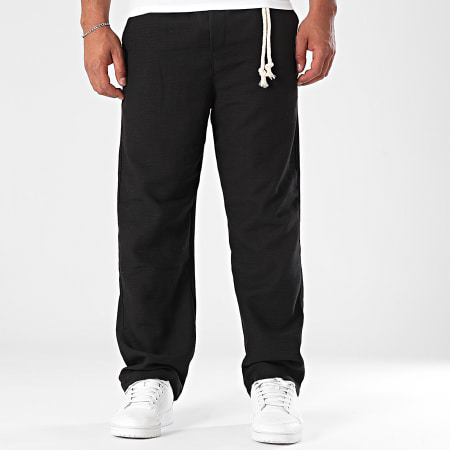 Mackten - Pantalon Effet Lin 098 Noir
