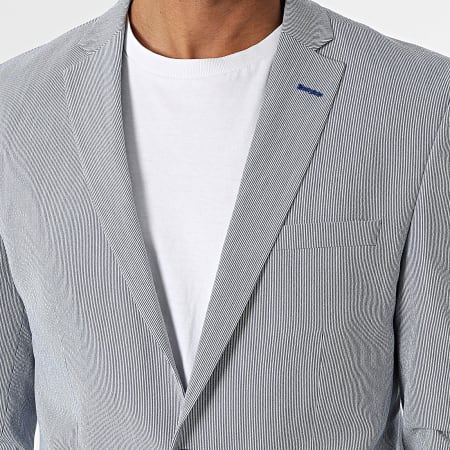 Mackten - Azul Marino Blanco 202 Rayas Chaqueta Blazer