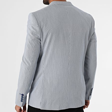 Mackten - Azul Marino Blanco 202 Rayas Chaqueta Blazer