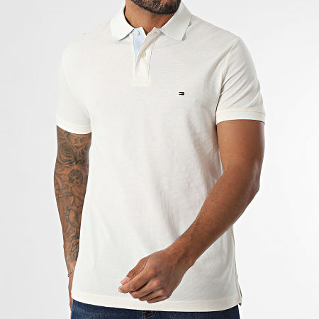 Tommy Hilfiger - Polo Manches Courtes Regular Fit MB Contrast Collar Cuff 9563 Beige
