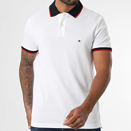 Tommy Hilfiger - Polo Manches Courtes Regular Fit Contrast Collar Cuff 9541 Blanc