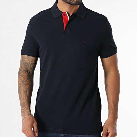 Tommy Hilfiger - Polo Manches Courtes Regular Fit MB Contrast Collar Cuff 9563 Bleu Marine