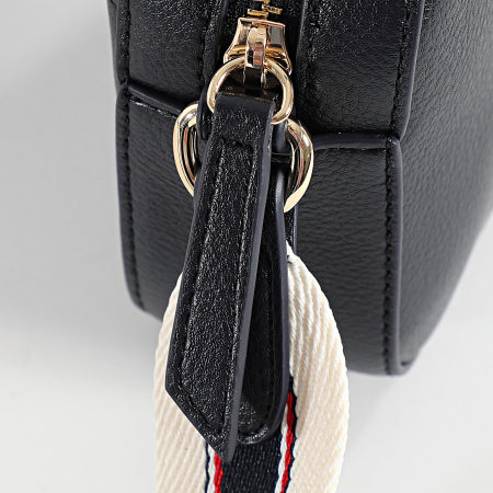 Tommy Hilfiger - Sac A Main Femme Logotape Camera 7450 Bleu Marine Doré