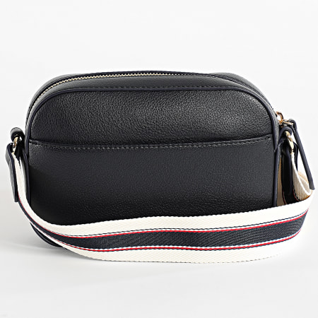 Tommy Hilfiger - Sac A Main Femme Logotape Camera 7450 Bleu Marine Doré