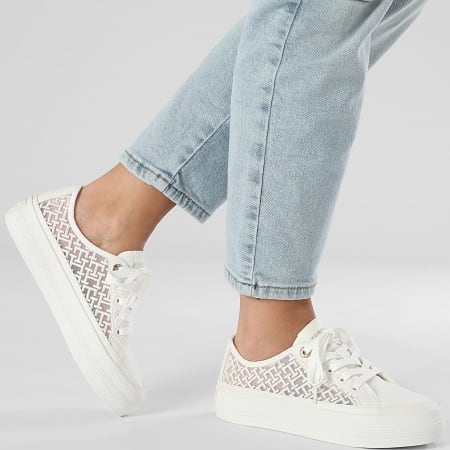 Tommy Hilfiger - Baskets Femme Vulc Embroidered 8685 Ecru