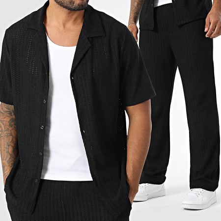 Uniplay - 160 Conjunto negro de camisa de manga corta y pantalón calado