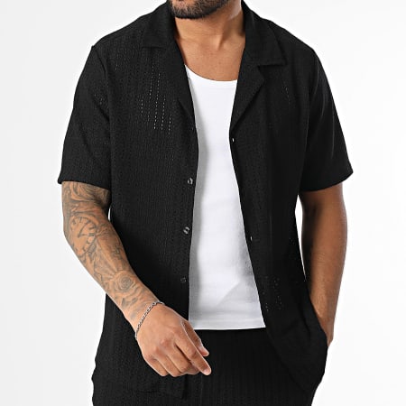 Uniplay - 160 Conjunto negro de camisa de manga corta y pantalón calado