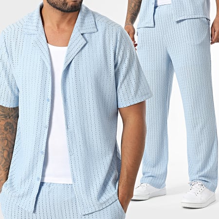 Uniplay - 160 Conjunto de camisa de manga curta e calças azul-claro