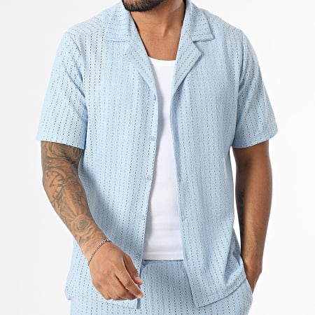 Uniplay - 160 Conjunto de camisa de manga curta e calças azul-claro