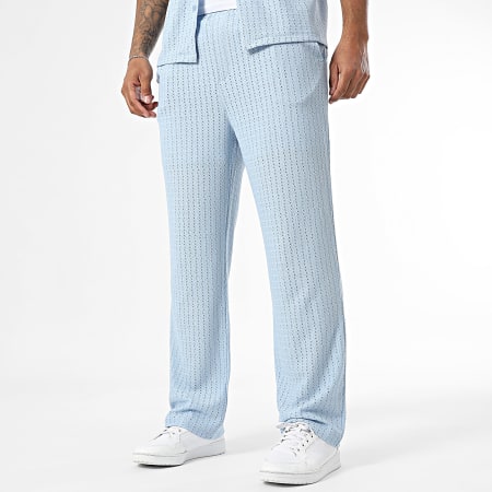 Uniplay - 160 Conjunto de camisa de manga curta e calças azul-claro