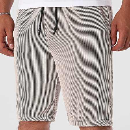 Uniplay - Short Jogging A Rayures 033 Beige Noir