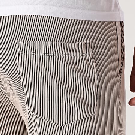 Uniplay - Short Jogging A Rayures 033 Beige Noir