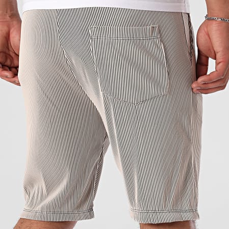 Uniplay - Short Jogging A Rayures 033 Beige Noir
