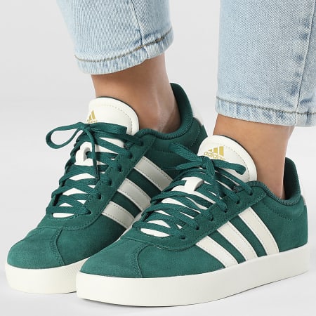 Adidas Sportswear - Baskets Femmes VL Court 3.0 K ID6309 Core Green Off White Gold Metallic