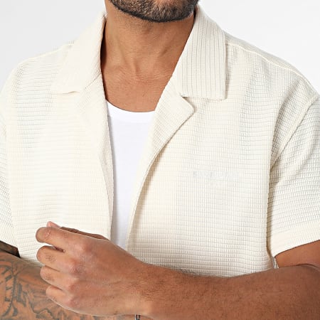 Sixth June - Chemise Manches Courtes Texturée M12787PSH Beige