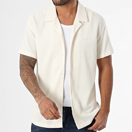 Sixth June - Textured Short Sleeve Shirt M12787PSH Beige - Ryses