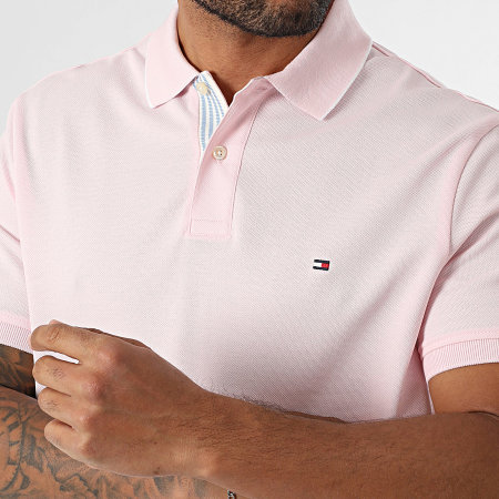 Tommy Hilfiger - Polo Manches Courtes Regular Fit Seas Placket Intrest 9542 Rose