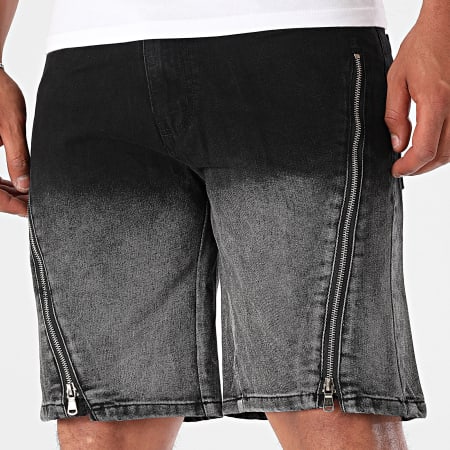 Uniplay - Short Jean 310 Noir Gris Dégradé
