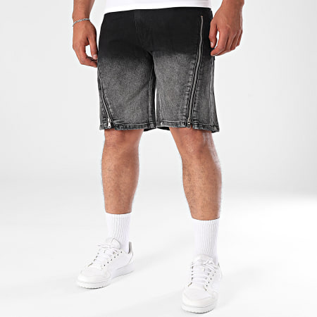Uniplay - Short Jean 310 Noir Gris Dégradé