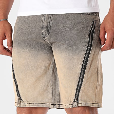 Uniplay - Short Jean 312 Beige Gris Anthracite Dégradé