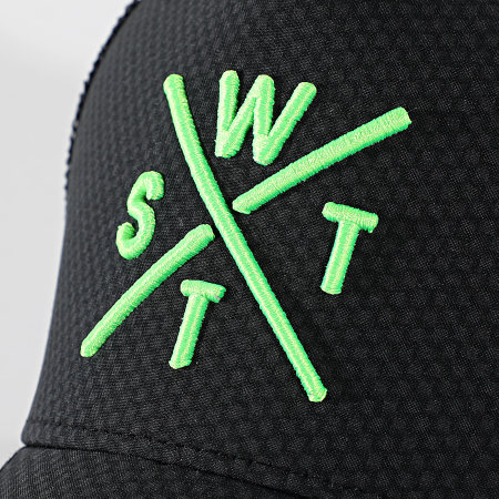 Watts - Casquette Trucker Tribe Noir Gris Anthracite Vert Fluo