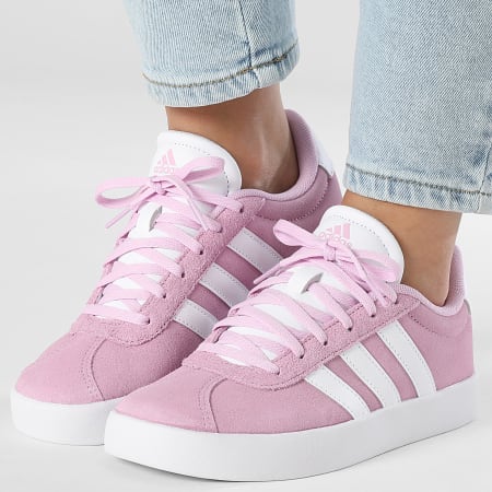 Adidas Performance - Zapatillas Mujer VL Court 3.0 K ID6310 Bliss Lila Calzado Blanco Gris Dos