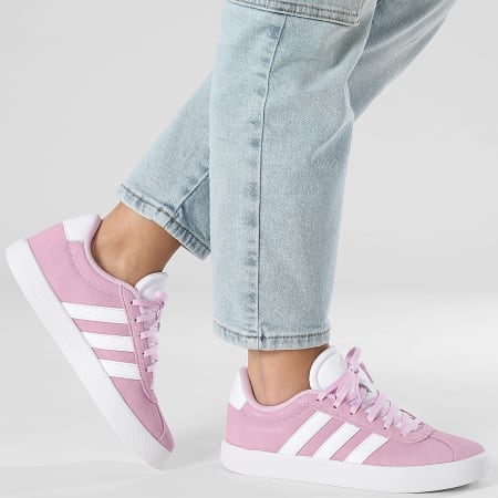 Adidas Performance - Zapatillas Mujer VL Court 3.0 K ID6310 Bliss Lila Calzado Blanco Gris Dos