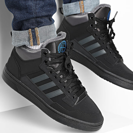 Adidas Sportswear - Rapid Court Mid Winterized Sneakers JR0170 Core Black Grey Six Blue Royal
