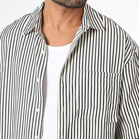 Frilivin - Ensemble Chemise Manches Courtes Et Short Jogging Beige Noir