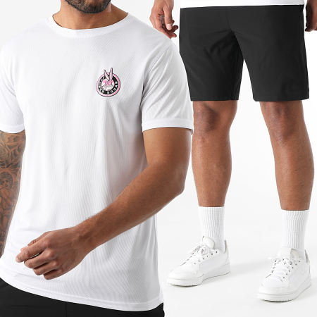 Looney Tunes - Ensemble Maillot Et Short Jogging Badge Bugs Bunny Tech Noir Blanc