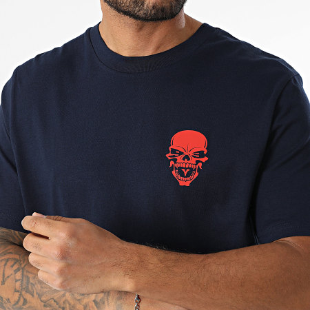 Mac Tyer Untouchable - Tee Shirt Oversize Large Logo Back Bleu Marine Rouge