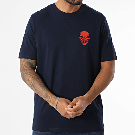 Mac Tyer Untouchable - Tee Shirt Oversize Large Logo Back Bleu Marine Rouge