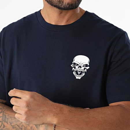 Mac Tyer Untouchable - Tee Shirt Oversize Large Logo Back Bleu Marine Blanc