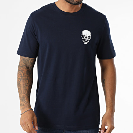 Mac Tyer Untouchable - Tee Shirt Oversize Large Logo Back Bleu Marine Blanc