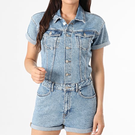 Only - Combishort Jean Femme Castel Bleu Denim