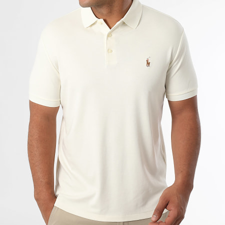 Polo Ralph Lauren - Polo Manches Courtes Custom Slim Oxford Beige Clair