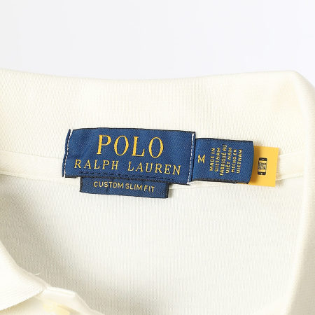 Polo Ralph Lauren - Polo Manches Courtes Custom Slim Oxford Beige Clair