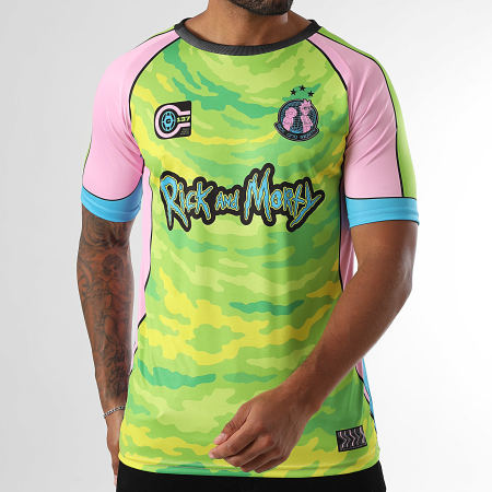 Rick Et Morty - Maillot Collector Jersey 13 Vert Rose Bleu Clair