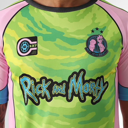 Rick Et Morty - Maillot Collector Jersey 13 Vert Rose Bleu Clair