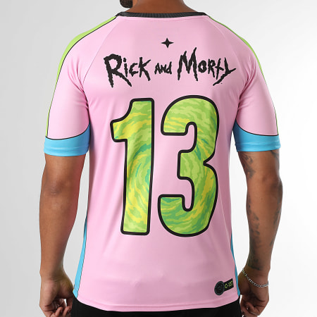 Rick Et Morty - Maillot Collector Jersey 13 Vert Rose Bleu Clair