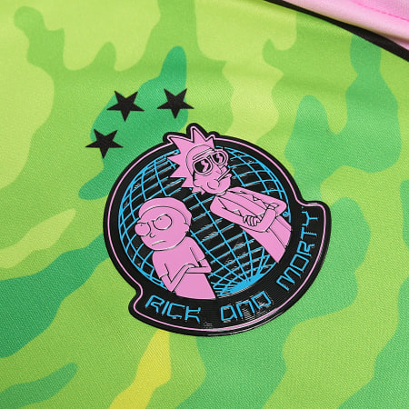 Rick Et Morty - Maillot Collector Jersey 13 Vert Rose Bleu Clair