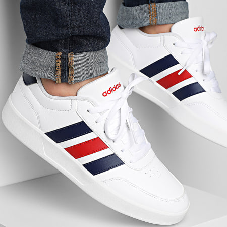 Adidas Breaknet Adidas Blanche Bande Rouge Et Bleu Adidas
