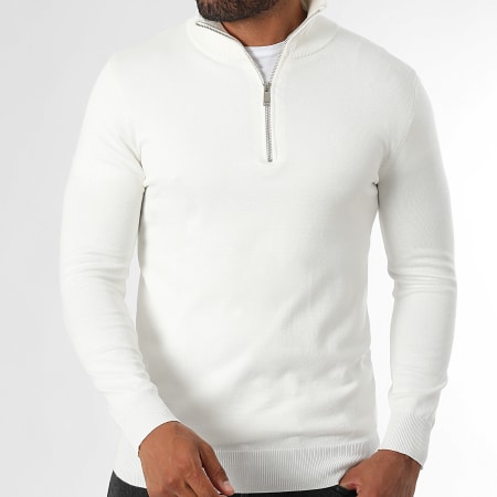 LBO - Pull Col Zippé 1994 Blanc