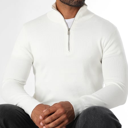 LBO - Pull Col Zippé 1994 Blanc