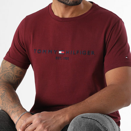 Tommy Hilfiger - Tee Shirt Slim Logo 1797 Bordeaux