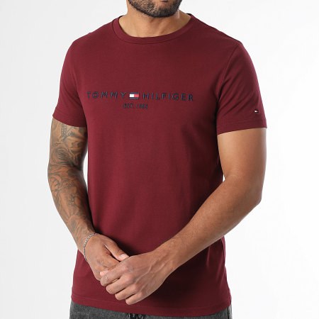 Tommy Hilfiger - Tee Shirt Slim Logo 1797 Bordeaux