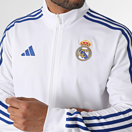 Adidas Sportswear - Veste Zippée A Bandes Real Madrid IT3804 Blanc